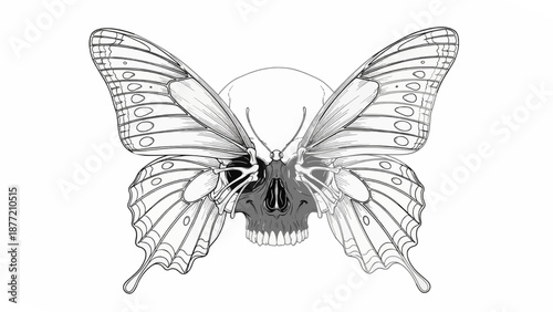 Skull With Butterfly Wings