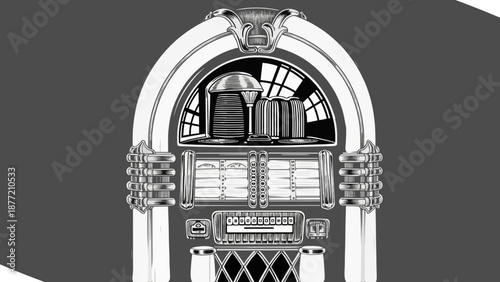Retro Diner Jukebox in Vintage Setting