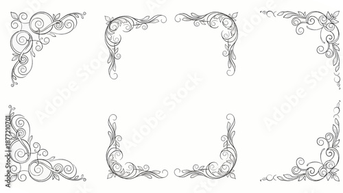 Decorative Corner Borders with Intricate Swirls