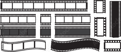 Film strip grunge reel icon on white background. Film strip templates. Cinema and filmmaking concept.eps10