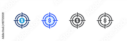 Focus icon multiple style collection. Vector illustration.