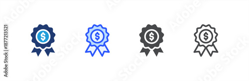 Reward icon multiple style collection. Vector illustration.