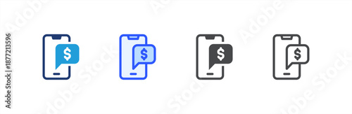 Message icon multiple style collection. Vector illustration.