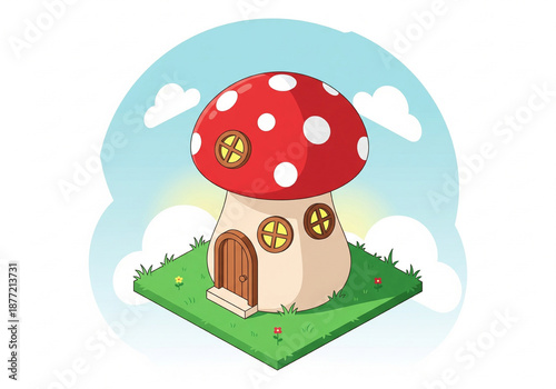 mushrooms house in the forest