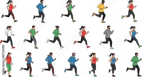 Runners, Jogging, Fitness, Exercise, Athletes, Training, Healthy, Sport, Cardio, People, Diversity, Active, Marathon, Sprint, Workout, Active Lifestyle, Running Men, Jogging Women, Fitness Group, Spor