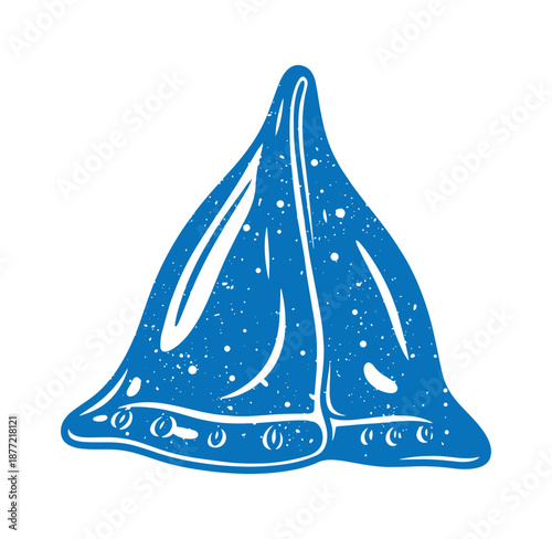 blue gummy candy isolated on white background