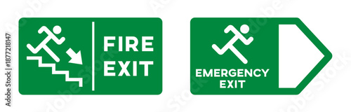 fire exit, emergency exit sign
