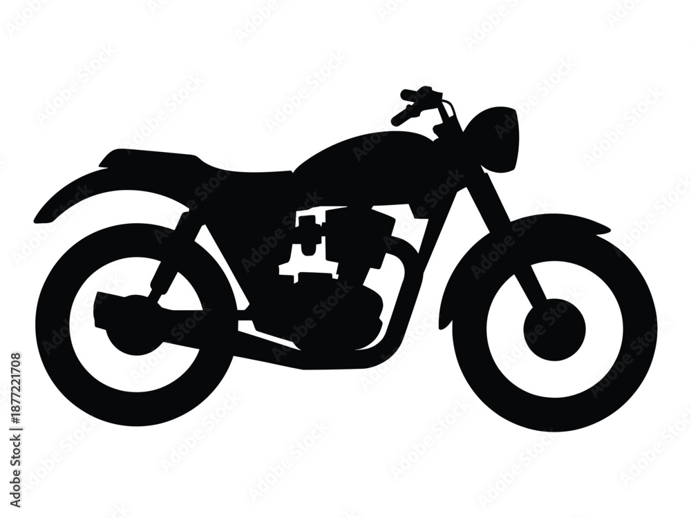Fototapeta premium Motorcycle Silhouette Black Vector Icon for Logo, T-Shirt, Website