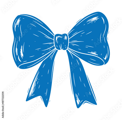 blue ribbon bow tie decorative element