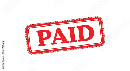 red paid stamp with white background and bold letters silhouette high quality professional