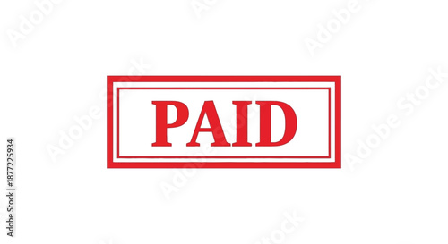 A rectangular red stamp displaying the word paid in bold capitalized letters silhouette