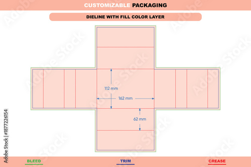 Folding inserts for packaging boxes with professional dieline layout and accurate die line planning for vector printing and multi-product pack organization