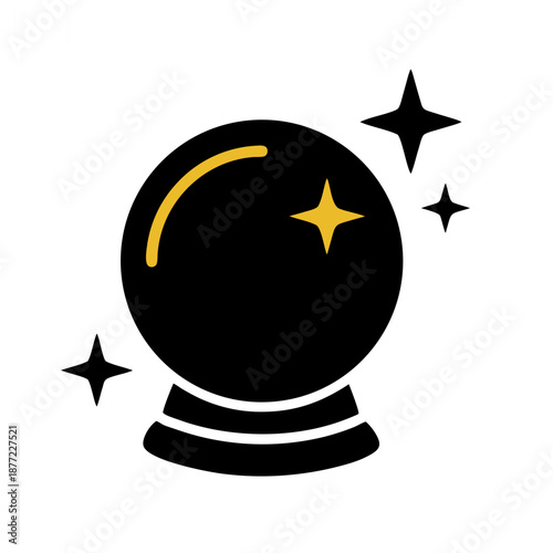 Crystal ball with stars icon representing magic and fortune-telling