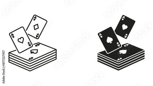 Black and White Playing Cards Illustration