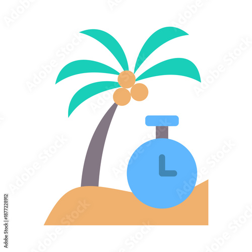 Paid Time Off Icon - Flat Color