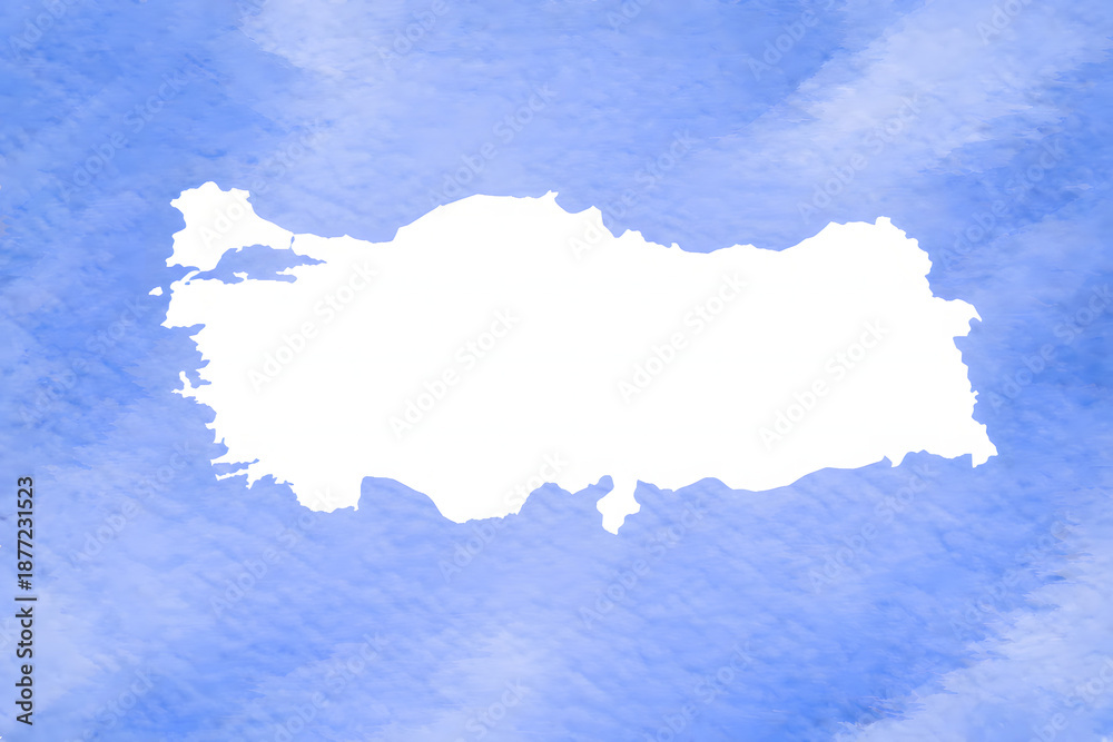 Obraz premium Turkey Map Silhouette on Blue Background