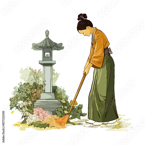 tomb sweeping, qingming festival, asia, festival, vector, transparent background, person, culture