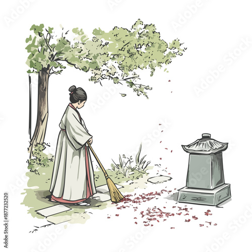 tomb sweeping, qingming festival, asia, festival, vector, transparent background, person, culture