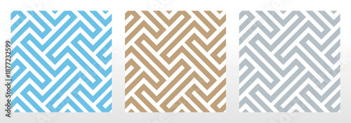 Set of abstract geometric patterns. Seamless vector backgrounds. Colored ornaments Graphic modern patterns Simple lattice graphic design