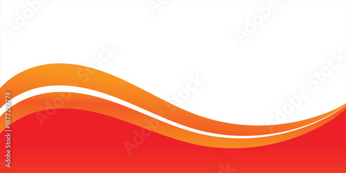 Abstract Orange Red Wave Background With White Curved Stripes For Graphic Design eps10