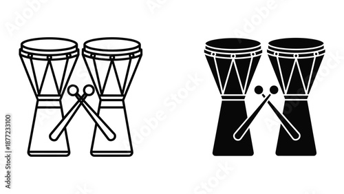 Djembe Drums Vector Illustration