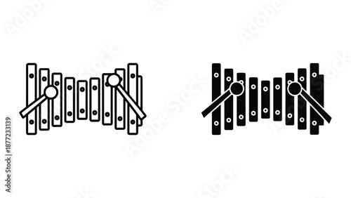 Xylophone Vector Illustration Set