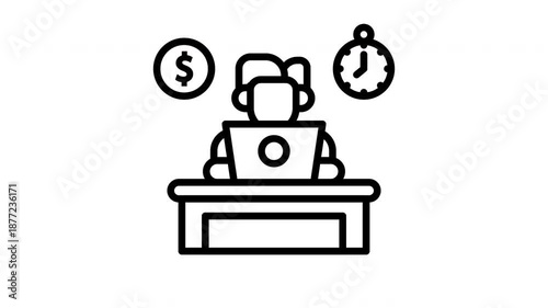 Animated Remote Work Productivity Concept