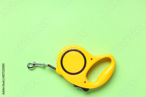 Yellow retractable dog leas...