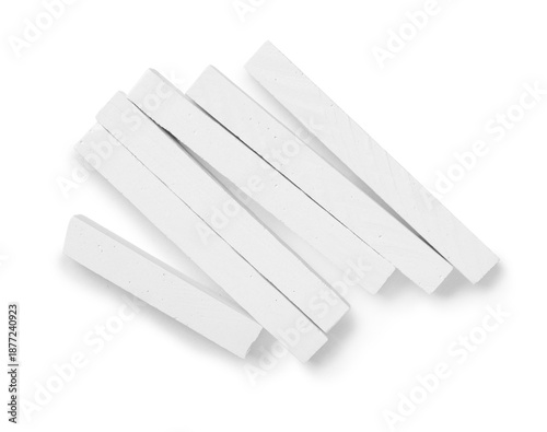 White chalk sticks isolated...