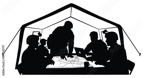 Family gathered inside a tent enjoying each other s company and planning adventures silhouette