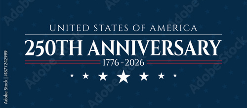 250th Years Anniversary of united states independence day in flat Design banner background