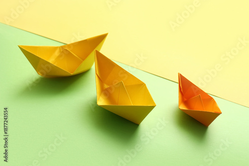 Orange and yellow origami b...