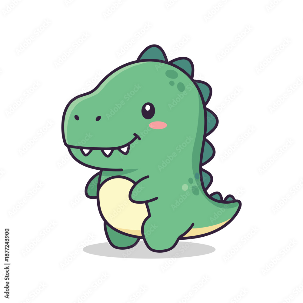 Fototapeta premium Cute Cartoon Dinosaur Illustration