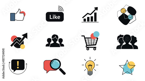 Social Media Like Icon with Engagement Concepts and Creative Business Ideas Vector Illustration