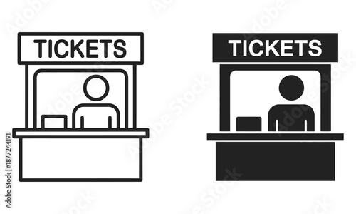 Ticket booth icons with people