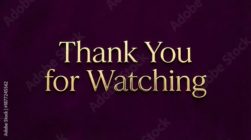 Golden Thank You for Watching Message for Video Outro.