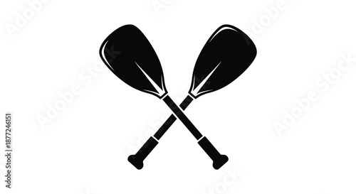 Two crossed black paddles against a white background a simple and striking image silhouette