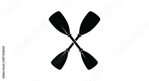 Two crossed paddles create a striking visual design emphasizing simplicity and form silhouette