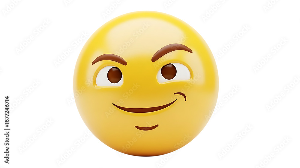 Fototapeta premium Smiling face emoji isolated on transparent background