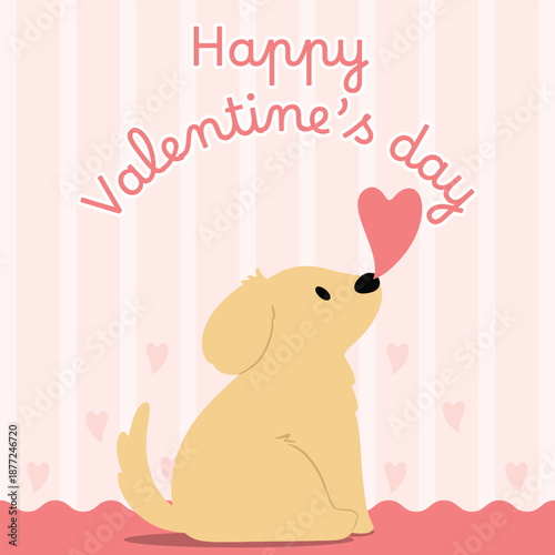 Happy Valentine's Day Puppy with a Heart