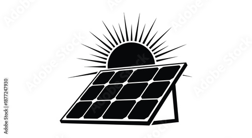 A striking image of a solar panel absorbing energy from the sun a dark silhouette