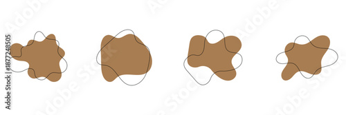 Organic blob shape, abstract amoeba, irregular fluid element set. Simple flat abstract , amoeba blob figure, liquid shape graphic design element. Vector illustration .Design eps 10 .