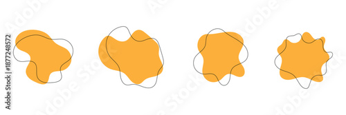 Organic blob shape, abstract amoeba, irregular fluid element set. Simple flat abstract , amoeba blob figure, liquid shape graphic design element. Vector illustration .Design eps 10 .