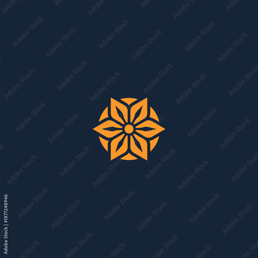 Fototapeta premium Ornamental Blossom on Deep Blue Backdrop