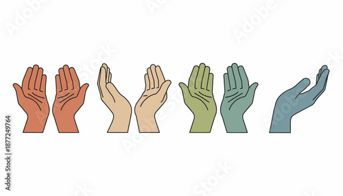 A collection of diverse hands in various poses, symbolizing unity and inclusivity.