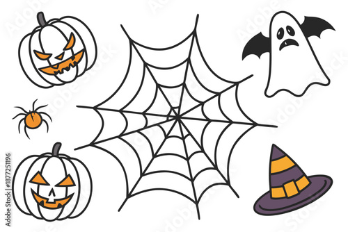Halloween Cartoon Elements Collection.