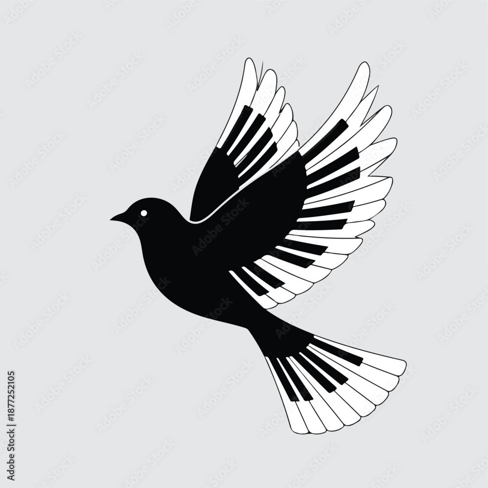 Fototapeta premium Flying Bird Silhouette Art