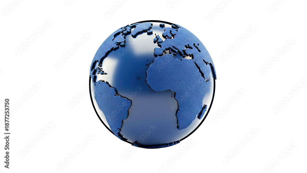 Fototapeta premium 3D Rendered Blue Earth Globe