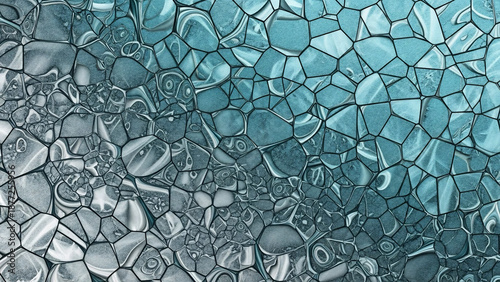 Abstract texture with cellular patterns in cool blue and grey tones