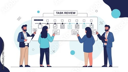 Team Task Review Meeting: Planning and Collaboration on Whiteboard